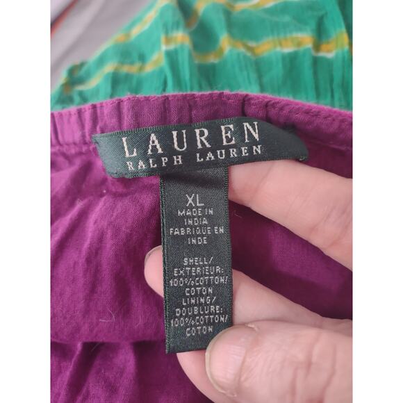 Lauren Ralph Lauren Colorful Midi Skirt XL Bohemian Hippie Retro Gypsy Flowy - Picture 2 of 3